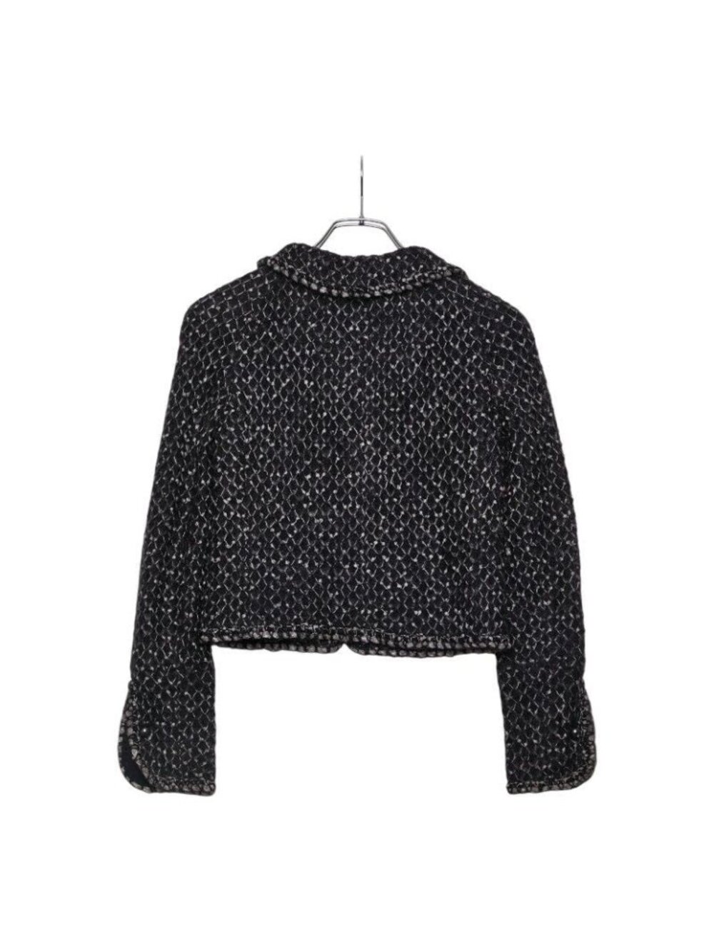 Chanel Set Suit Jacket Skirt Size 36 Black Nylon Silk Mohair - Picture 4 of 11